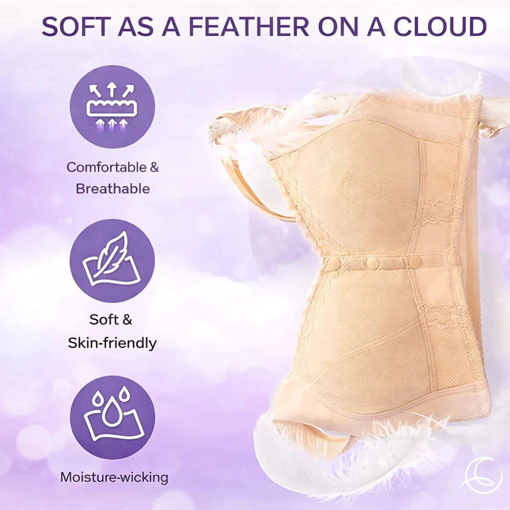 Bra Front Button Closure Wireless Molded Cups