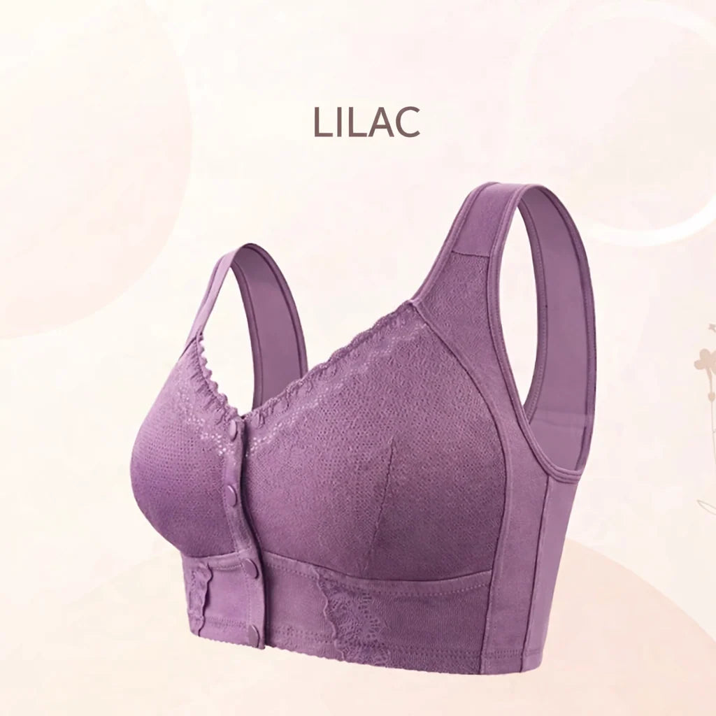Bra Front Button Closure Wireless Molded Cups