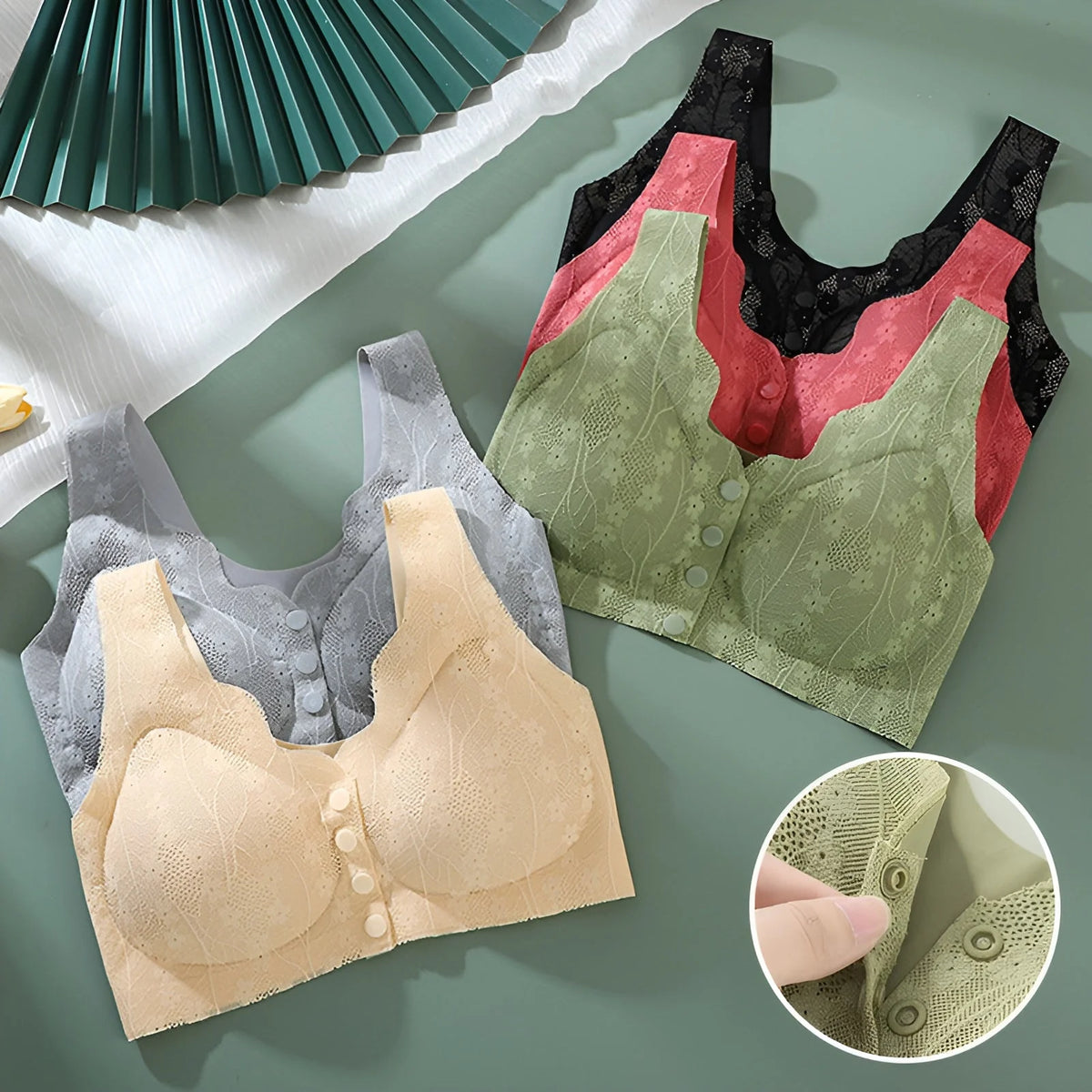 Bra Front Closure Wireless Soft Support