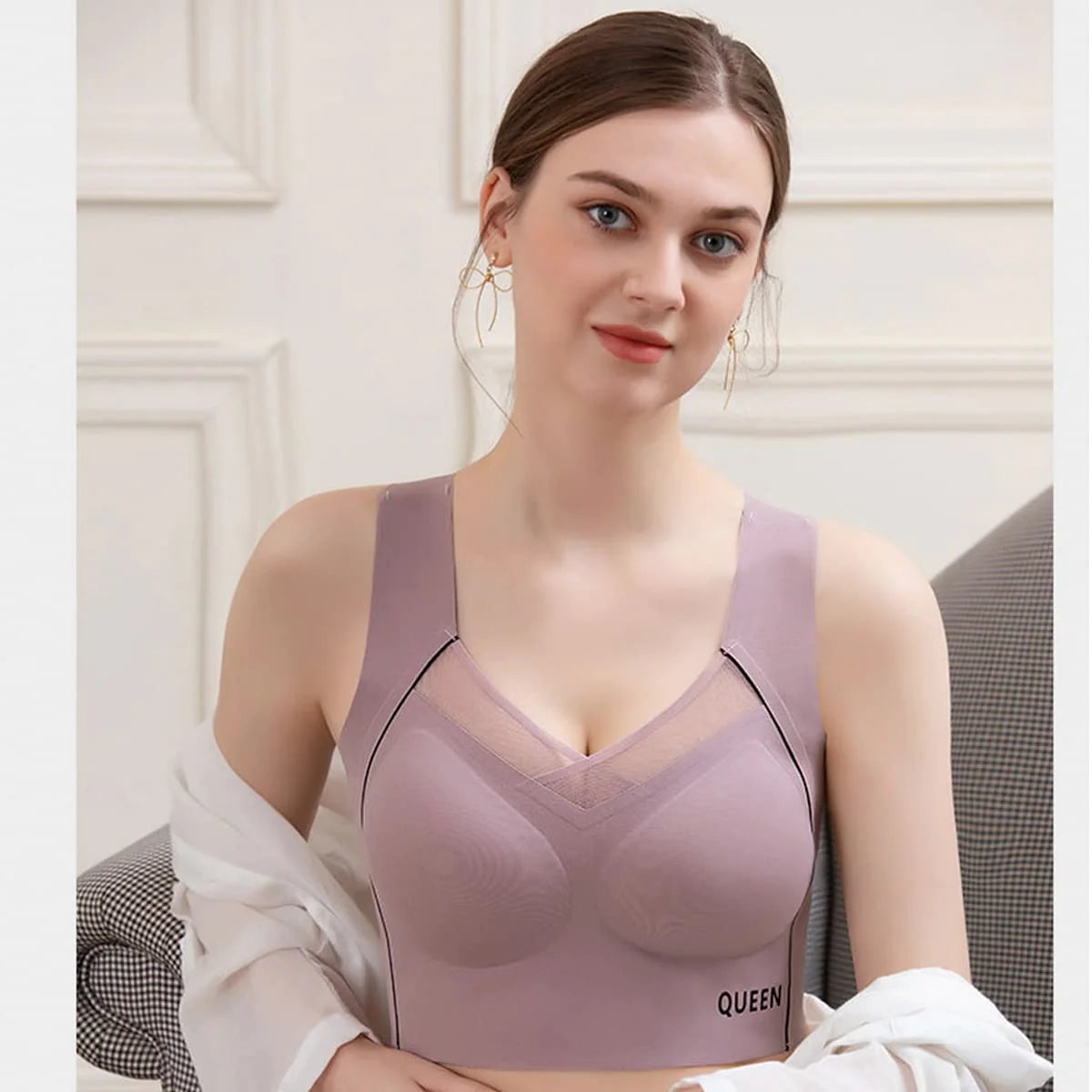 Bra Wireless Push-Up Molded Cups & X-Back