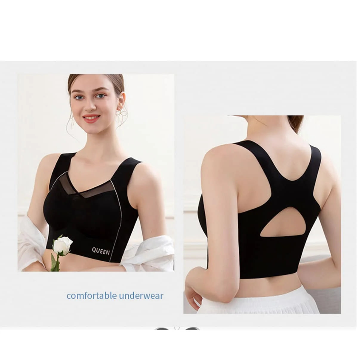Bra Wireless Push-Up Molded Cups & X-Back