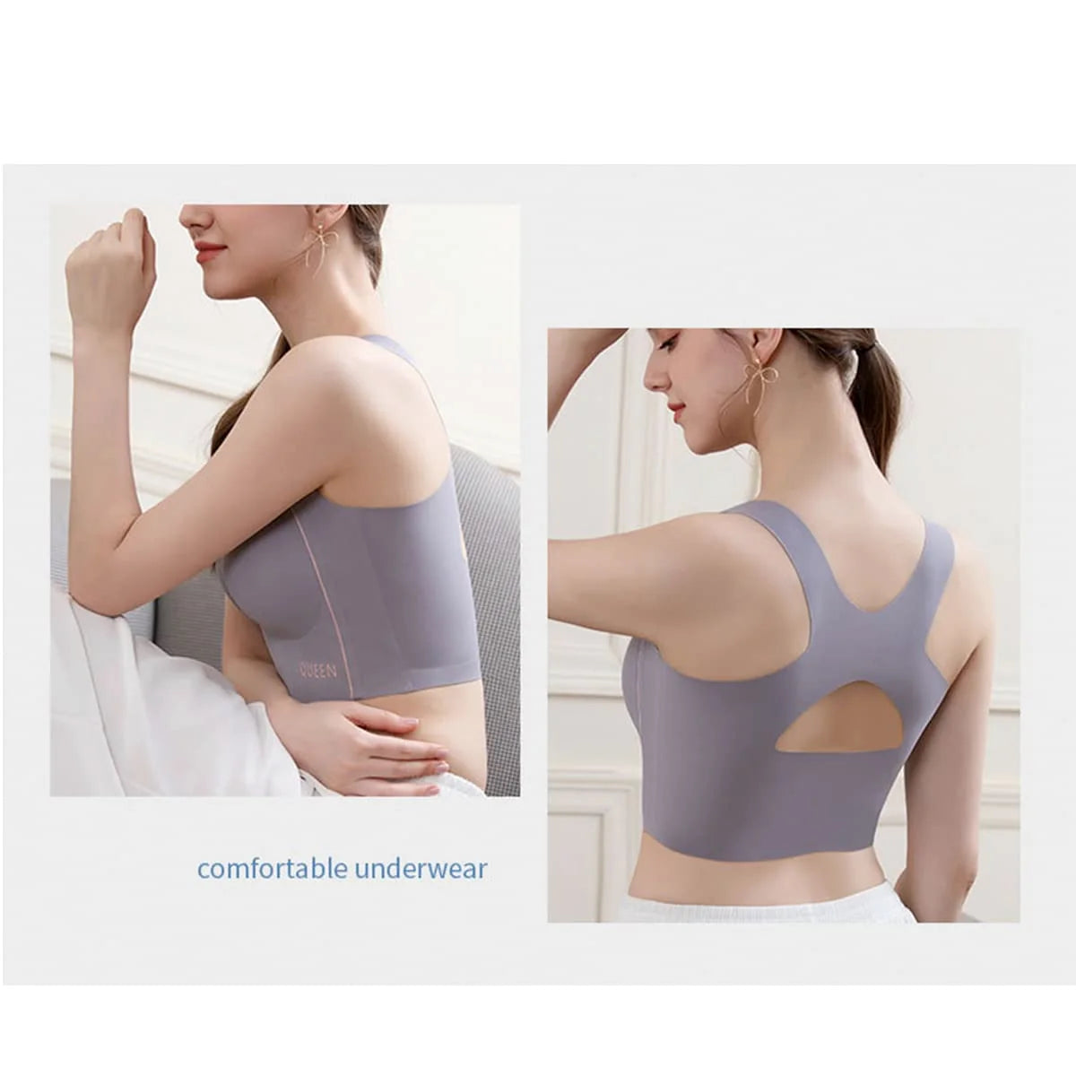 Bra Wireless Push-Up Molded Cups & X-Back
