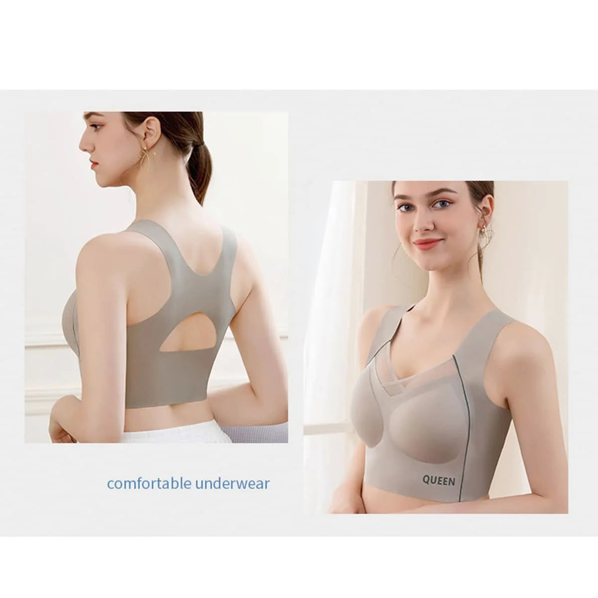 Bra Wireless Push-Up Molded Cups & X-Back