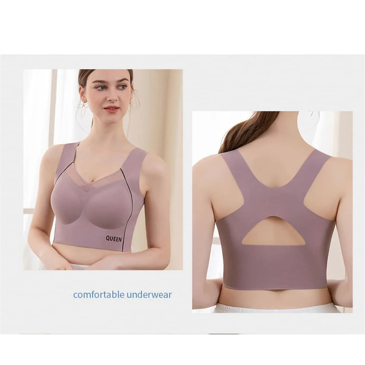 Bra Wireless Push-Up Molded Cups & X-Back