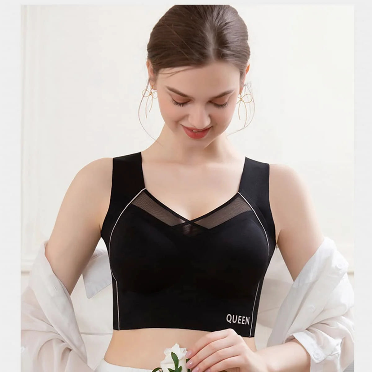 Bra Wireless Push-Up Molded Cups & X-Back