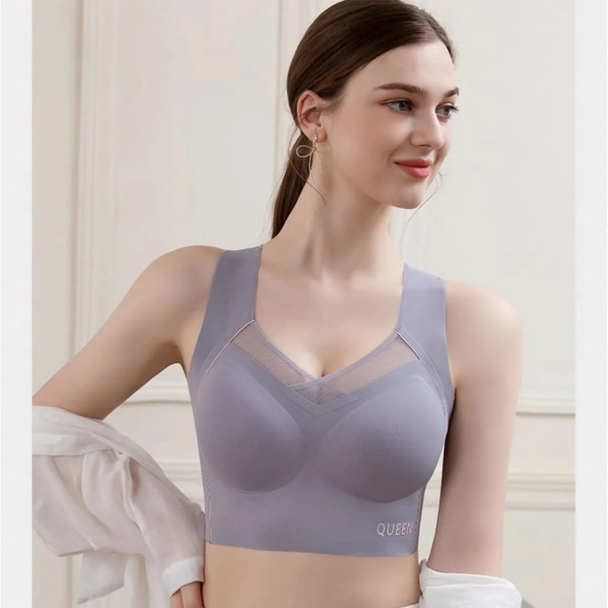 Bra Wireless Push-Up Molded Cups & X-Back