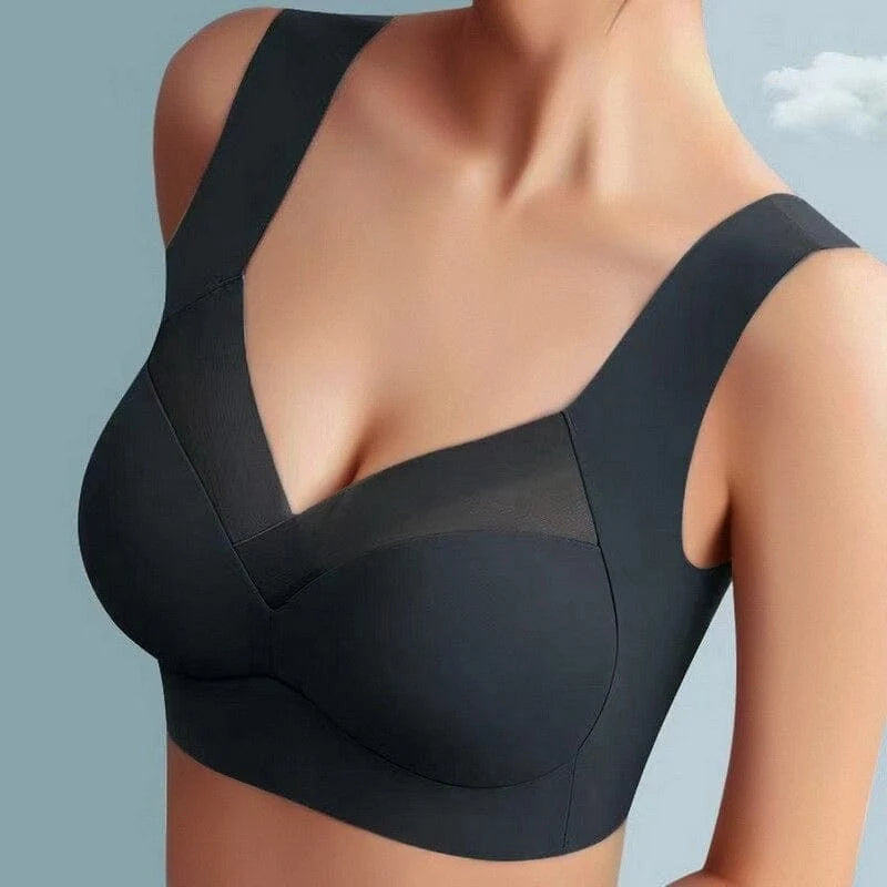 Bra Wireless Seamless Removable Molded Cups & Wide Straps