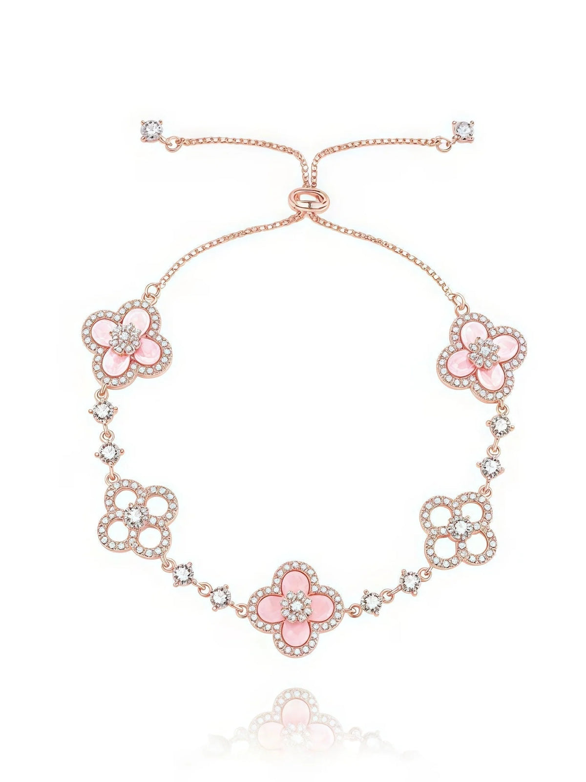 Bracelet 14K Gold-Plated Shell & Crystal
