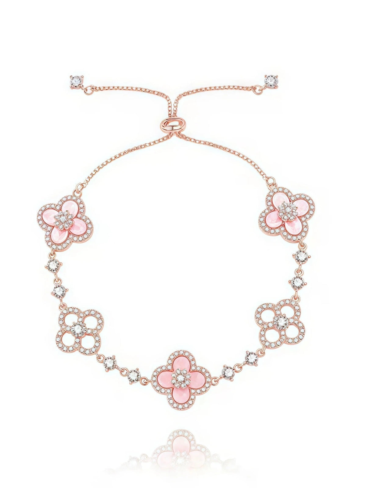 Bracelet 14K Gold-Plated Shell & Crystal