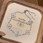 Bracelet 14K Gold-Plated Shell & Crystal