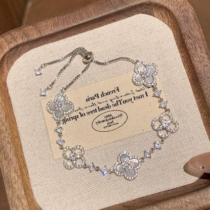 Bracelet 14K Gold-Plated Shell & Crystal