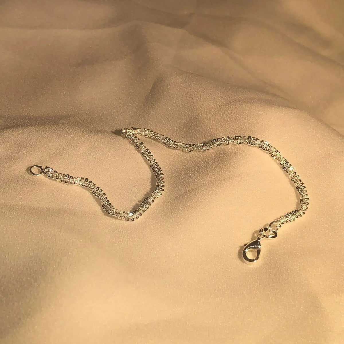 Bracelet 925 Sterling Silver Water-Inspired Slim