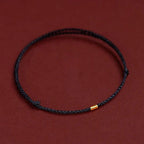 Bracelet Adjustable Red Braided Cord Gold Beads