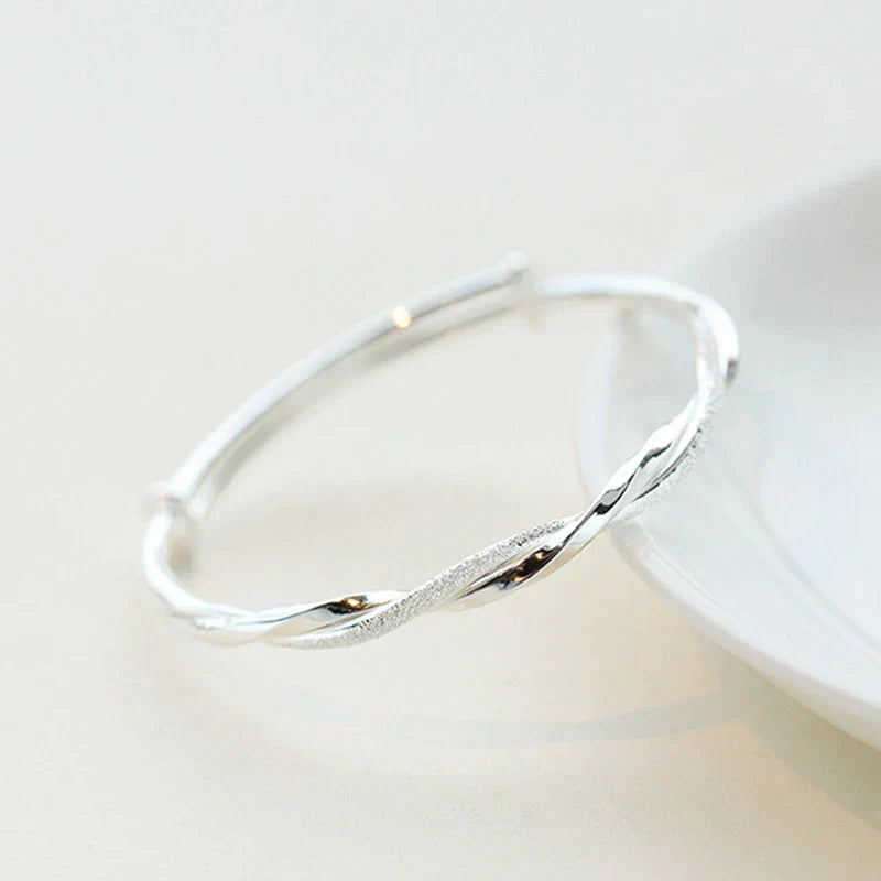 Bracelet Braided Sterling Silver Adjustable Fit