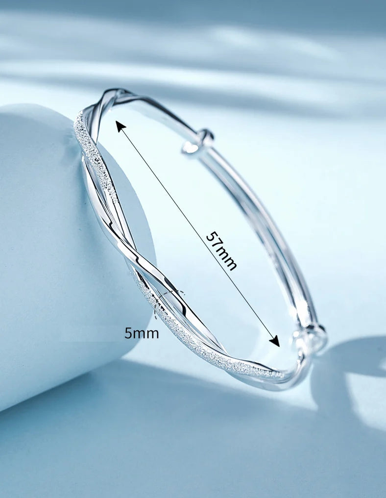 Bracelet Braided Sterling Silver Adjustable Fit