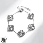 Bracelet Clover & Flower Charm 14K Gold Plated
