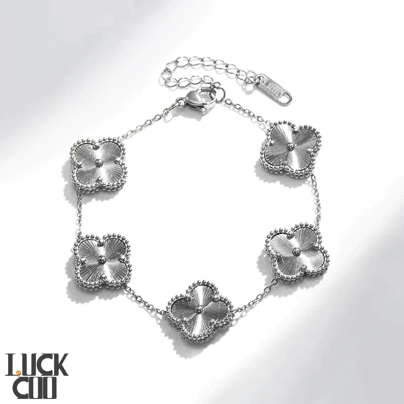 Bracelet Clover & Flower Charm 14K Gold Plated