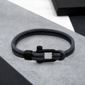 Bracelet Double Strand Twill Nylon Matte Black D-Shackle