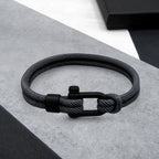 Bracelet Double Strand Twill Nylon Matte Black D-Shackle