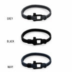 Bracelet Double Strand Twill Nylon Matte Black D-Shackle