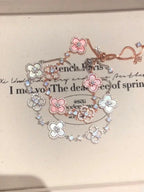 Bracelet Floral Gold Plated Natural Shell & Crystal Adjustable