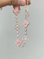 Bracelet Floral Gold Plated Natural Shell & Crystal Adjustable