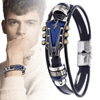 Bracelet Guitar-Inspired Leather Adjustable Fit