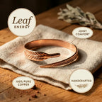Bracelet Hand-Engraved Copper Feather Design