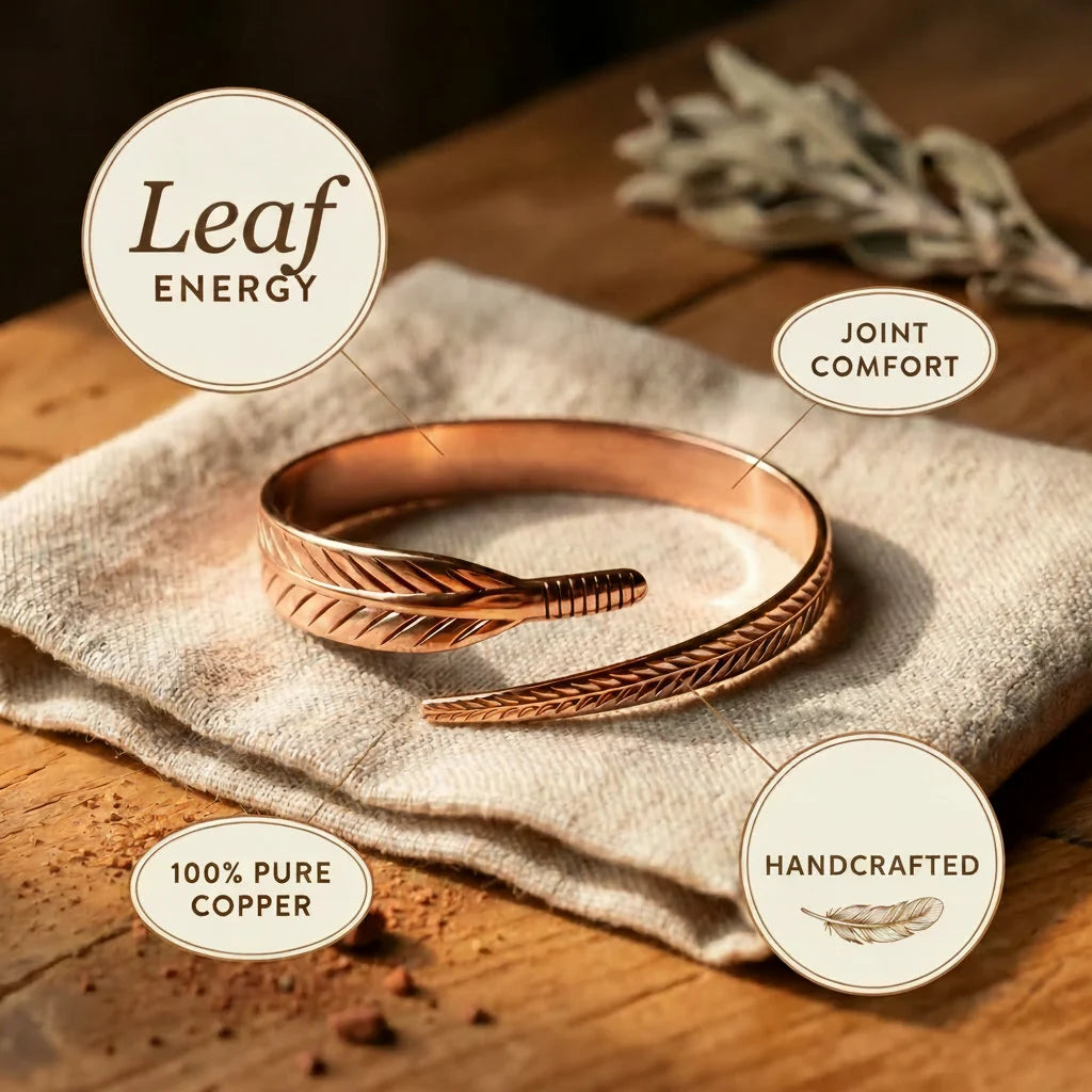 Bracelet Hand-Engraved Copper Feather Design