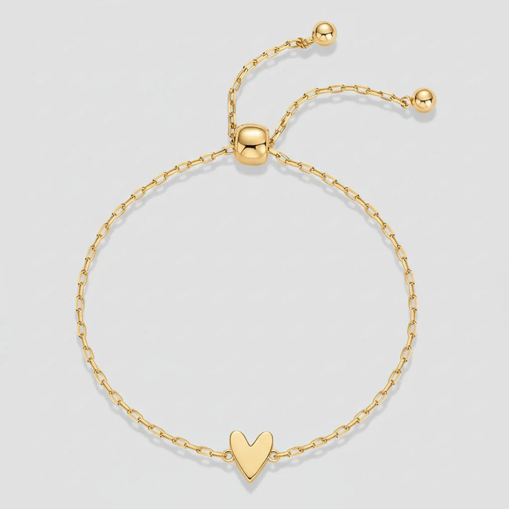 Bracelet Set Heart Charm Hypoallergenic Gold & Silver Plated