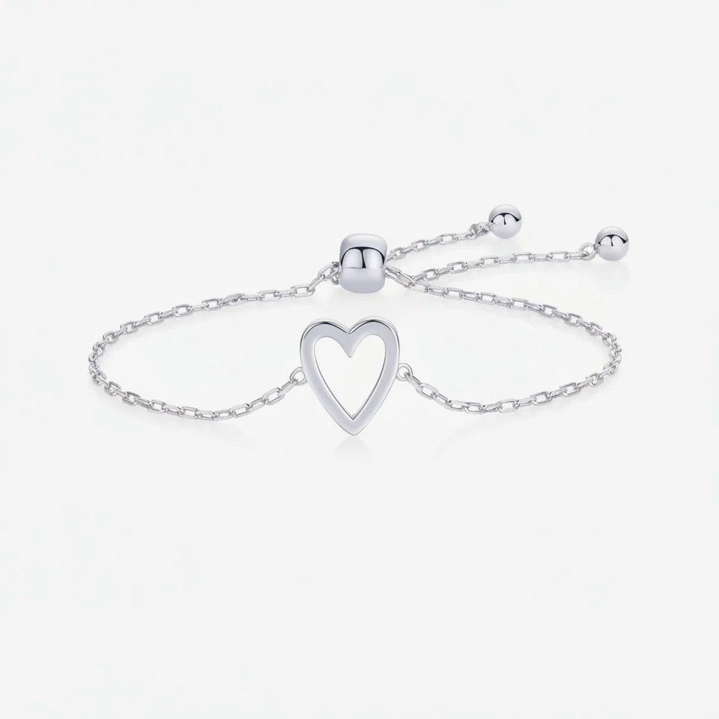 Bracelet Set Heart Charm Hypoallergenic Gold & Silver Plated