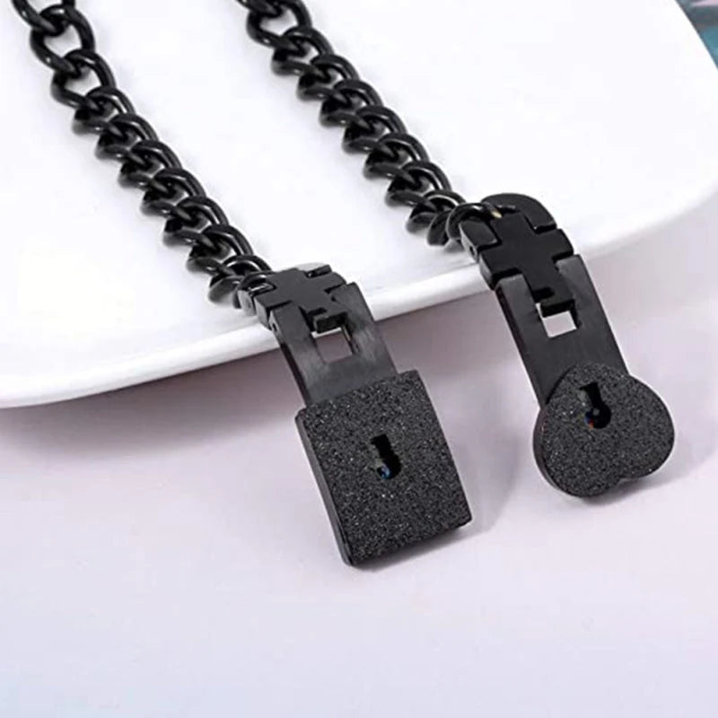 Bracelet Set Heart Lock & Key Stainless Steel