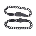 Bracelet Set Heart Lock & Key Stainless Steel