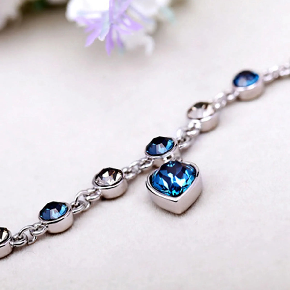 Bracelet Silver Zirconia Adjustable Fit
