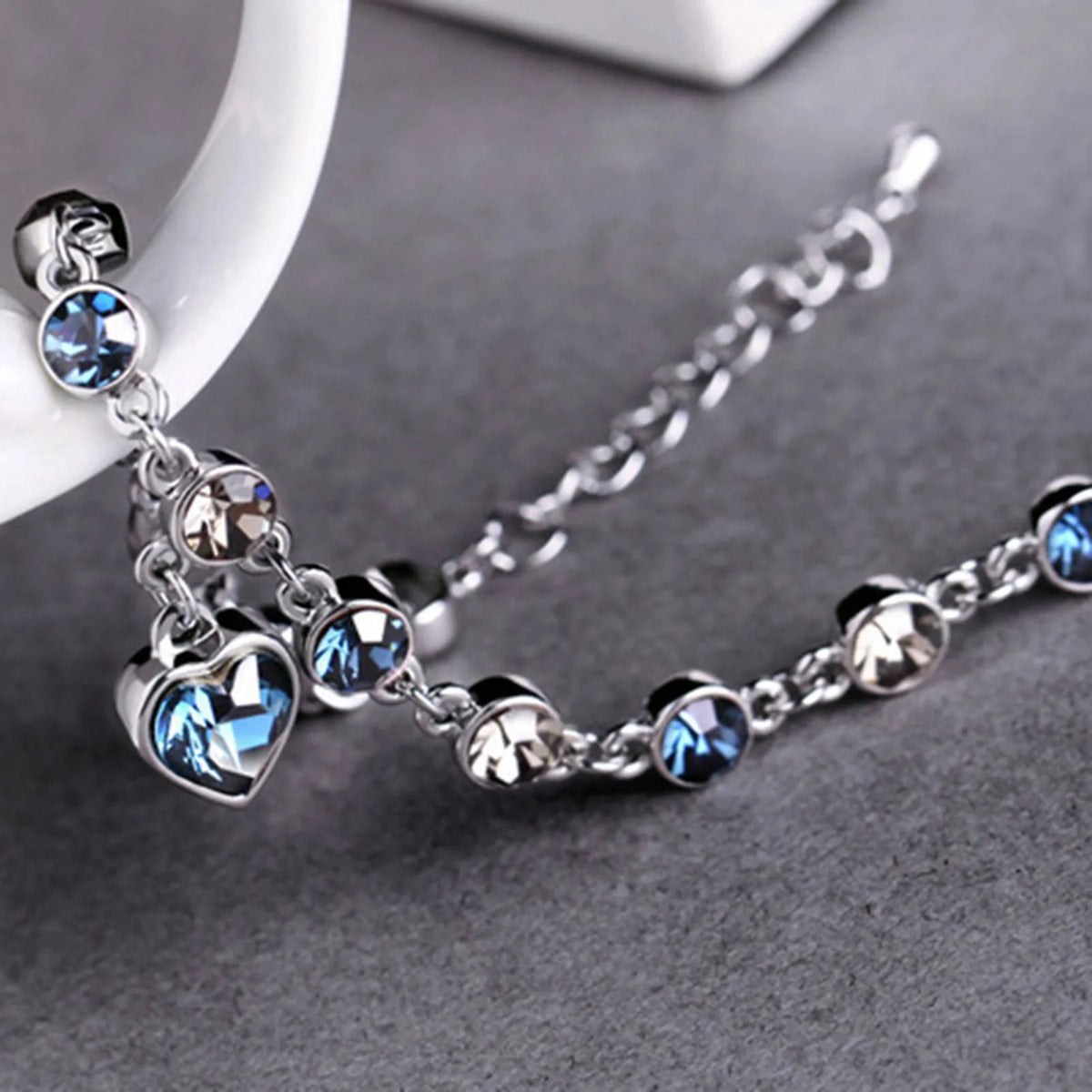 Bracelet Silver Zirconia Adjustable Fit