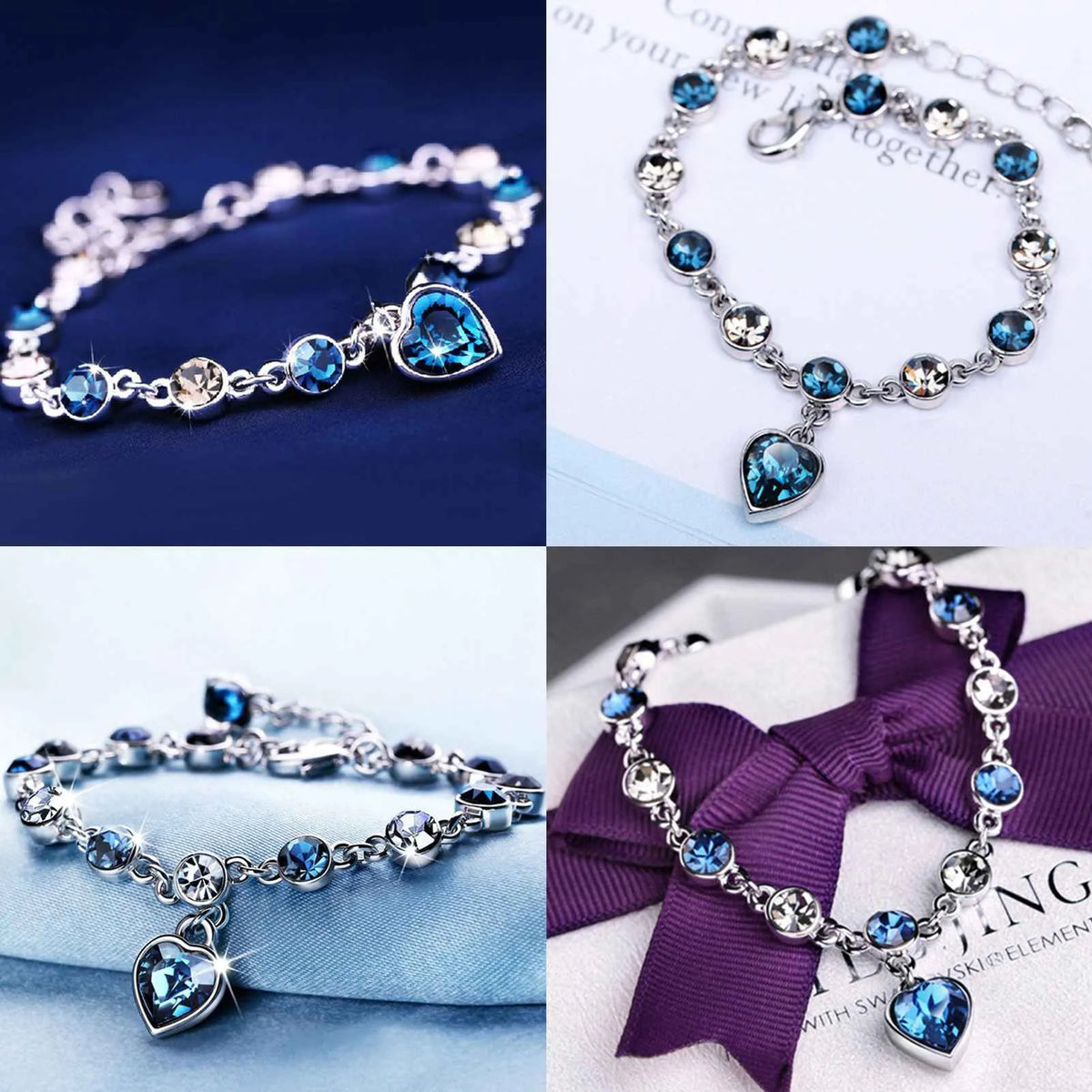 Bracelet Silver Zirconia Adjustable Fit