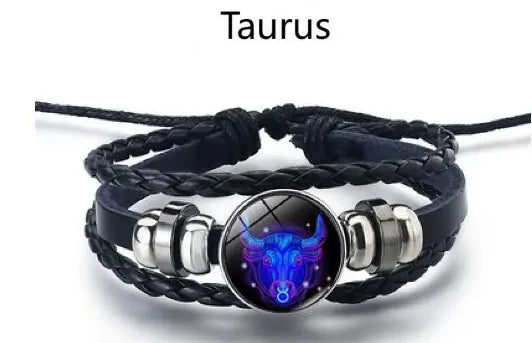 Bracelet Zodiac Symbol Lapis Lazuli & Sodalite Leather Cord