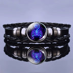 Bracelet Zodiac Symbol Lapis Lazuli & Sodalite Leather Cord
