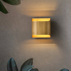 Brass Finish Curved LED Wall Sconce (Hardwired, Dimmable)