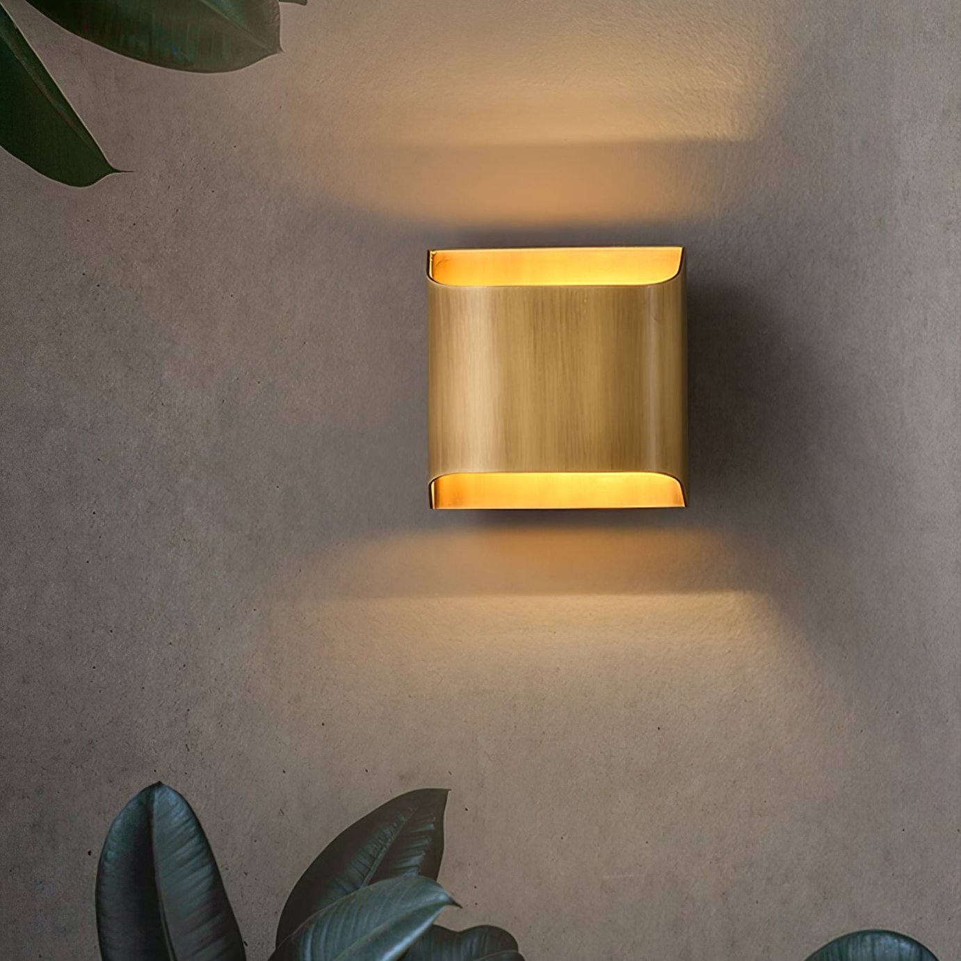Brass Finish Curved LED Wall Sconce (Hardwired, Dimmable)