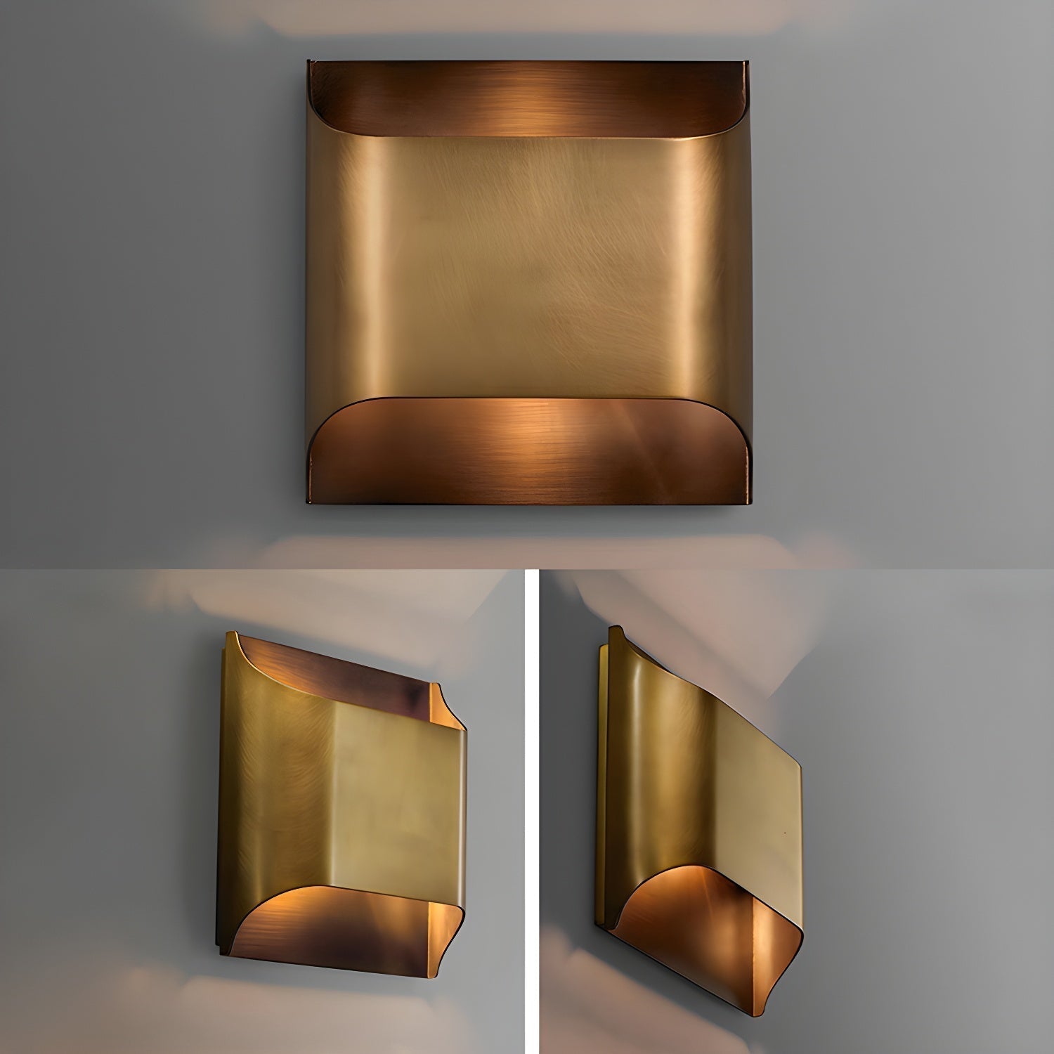 Brass Finish Curved LED Wall Sconce (Hardwired, Dimmable)