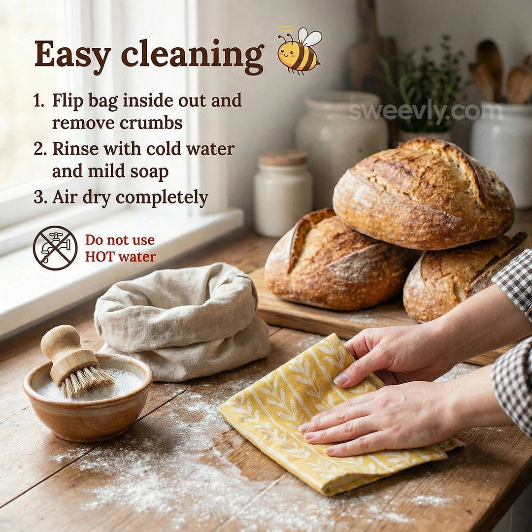 Bread Bag Beeswax Lined Organic Cotton