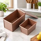 Bread Baking Pan Set Non-Stick Rose Gold 2-Piece