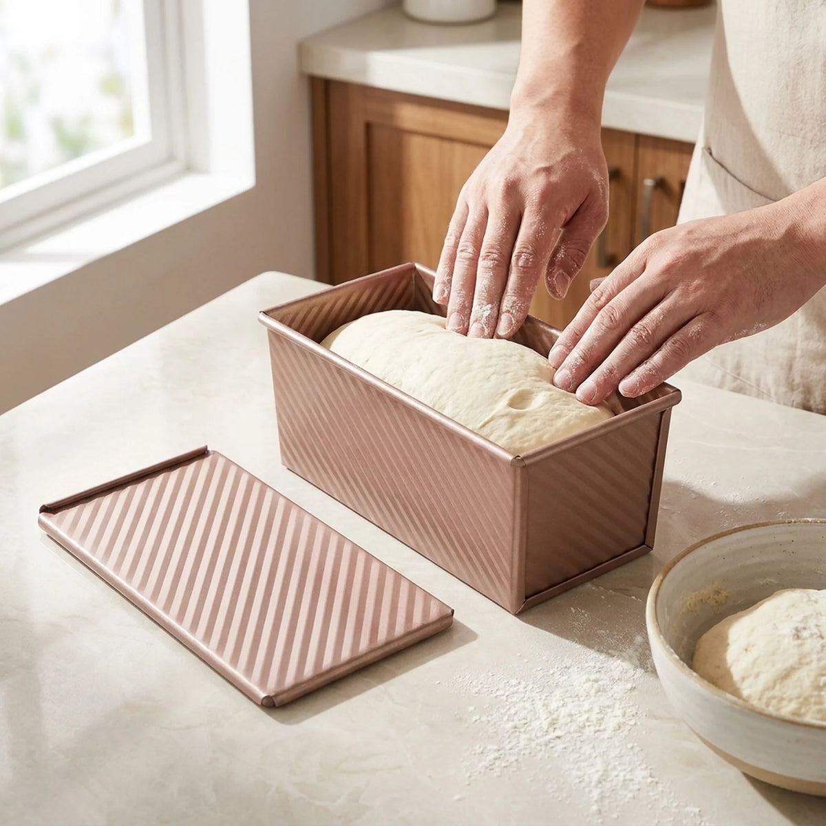 Bread Baking Pan Set Non-Stick Rose Gold 2-Piece