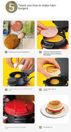 Breakfast Sandwich Maker Non-Stick & Rotating Plate Compact