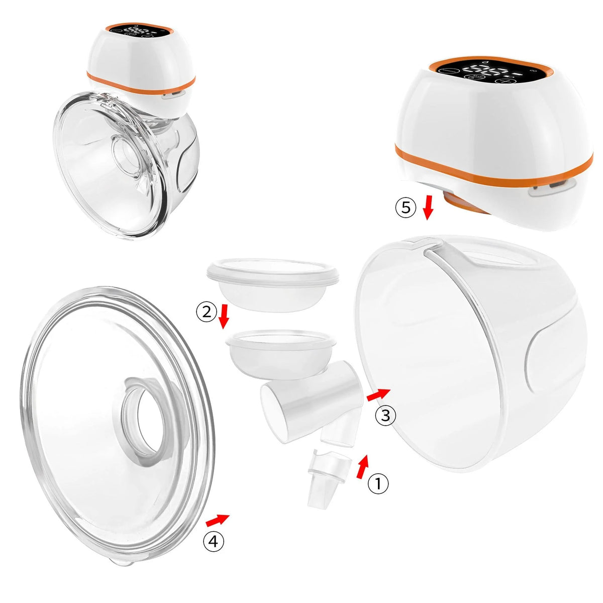 Breast Pump Handsfree Bra-Wearable Whisper-Quiet 180ml