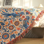 Breathable 100% Cotton Bird & Floral Throw Blanket