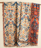 Breathable 100% Cotton Bird & Floral Throw Blanket