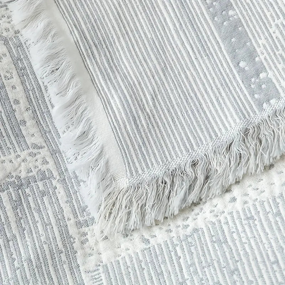 Breathable 100% Cotton Geometric Blanket (Machine Washable)