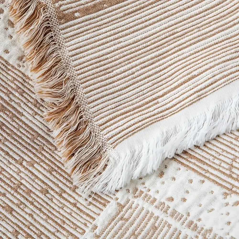 Breathable 100% Cotton Geometric Blanket (Machine Washable)
